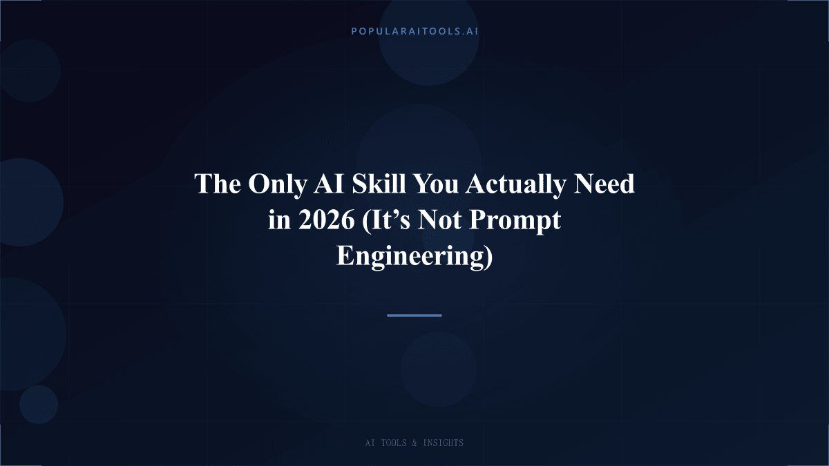 The Only AI Skill You Actually Need in 2026 (It’s Not Prompt Engineering) featured image