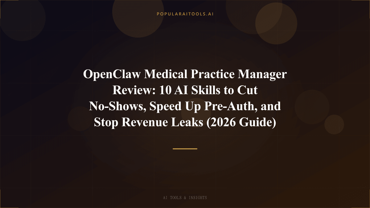 OpenClaw Medical Practice Manager Review: 10 AI Skills to Cut No-Shows, Speed Up Pre-Auth, and Stop Revenue Leaks (2026 Guide) featured image