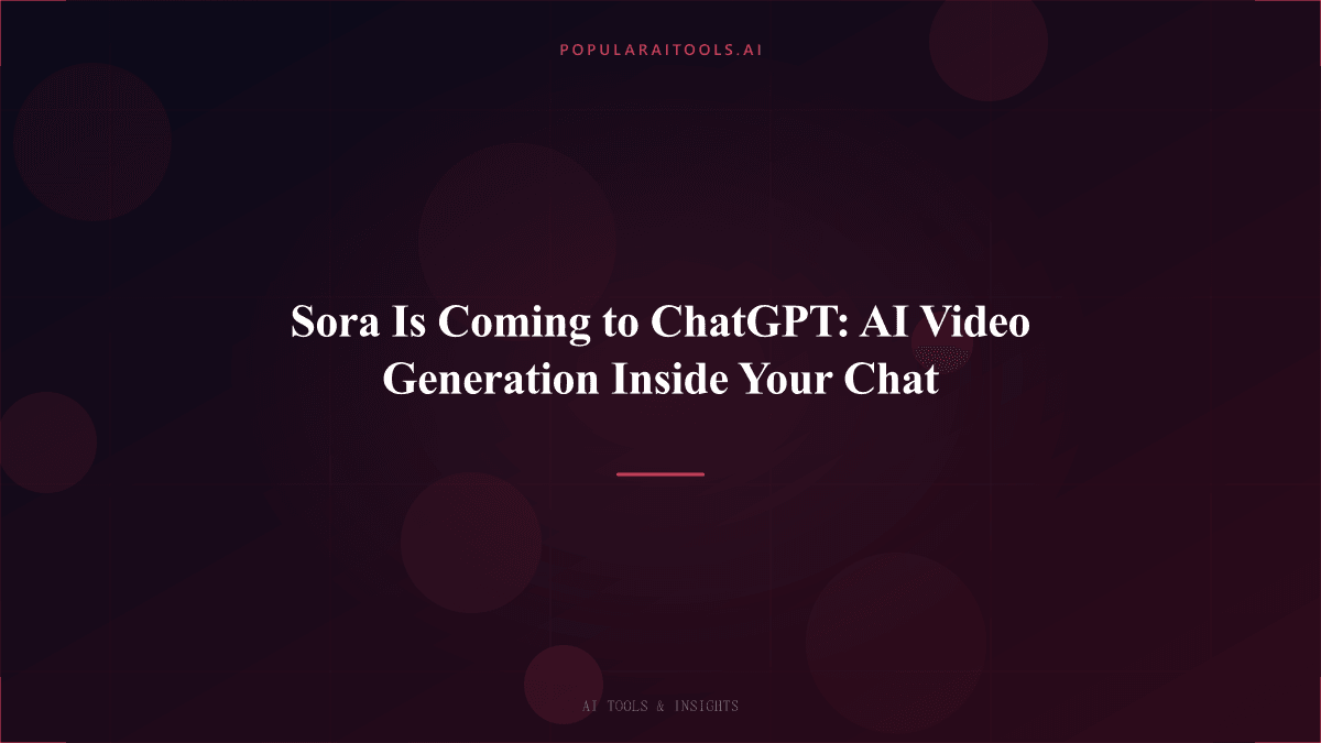Sora Is Coming to ChatGPT: AI Video Generation Inside Your Chat featured image