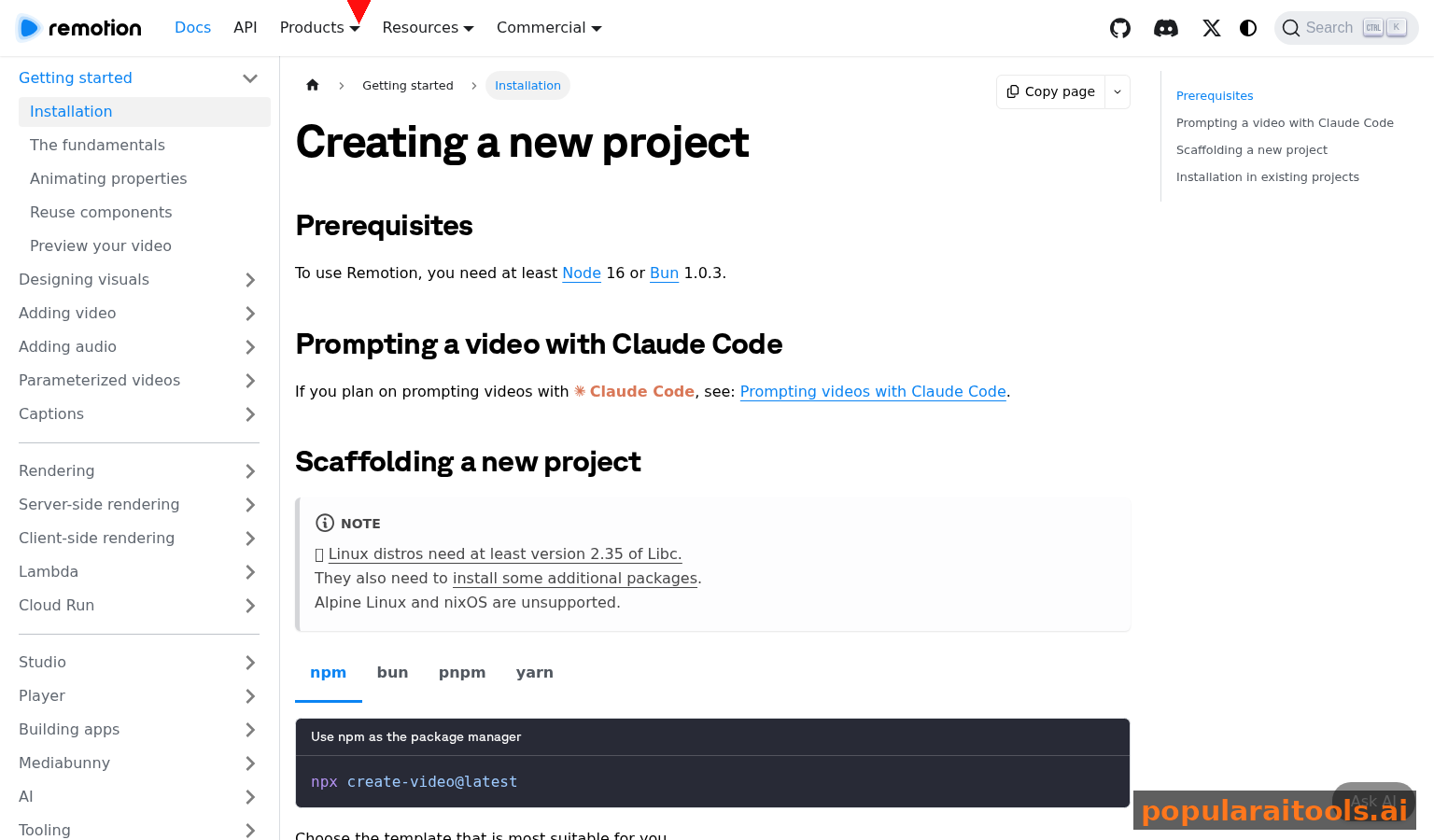 Remotion documentation and code examples