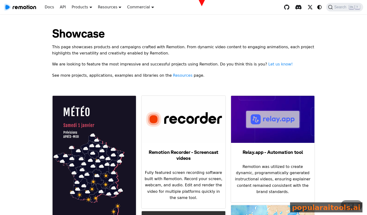 Remotion showcase featuring videos created with the platform