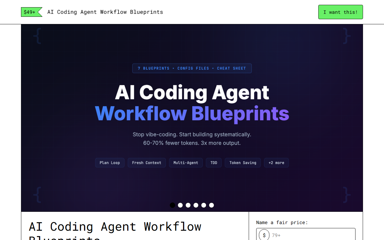 AI Coding Agent Blueprints — Gumroad product page