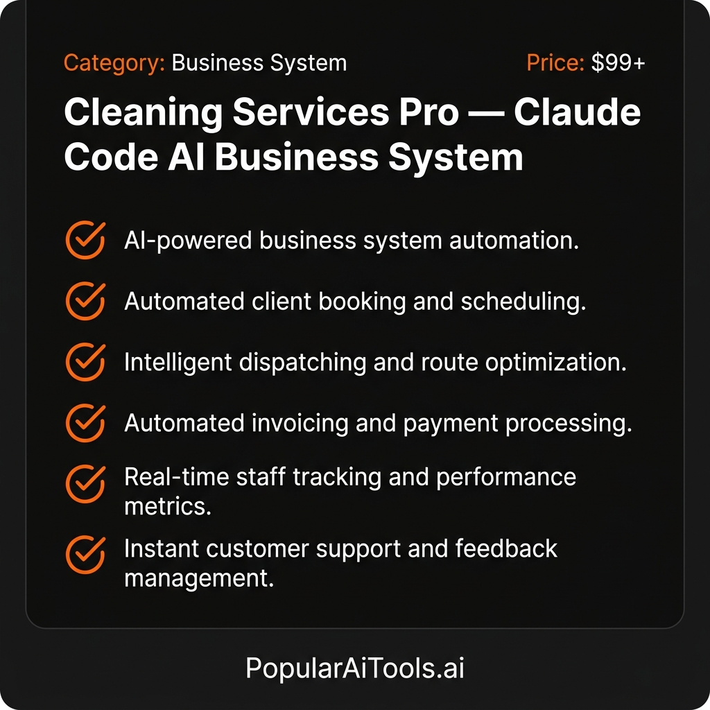Cleaning Services Pro features overview