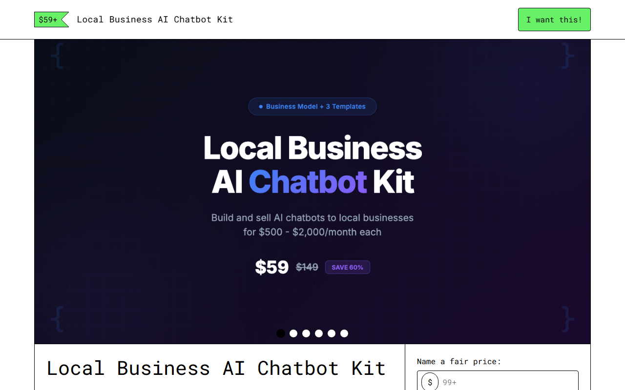 Local Business AI Chatbot Kit — Gumroad product page